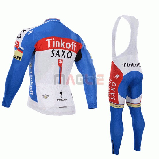 Maglia SaxoBank manica lunga 2015 bianco e celeste