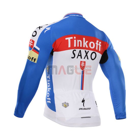 Maglia SaxoBank manica lunga 2015 bianco e celeste