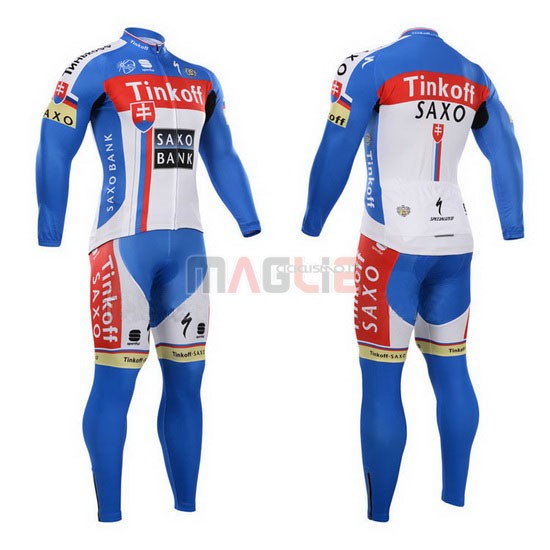 Maglia SaxoBank manica lunga 2015 bianco e celeste