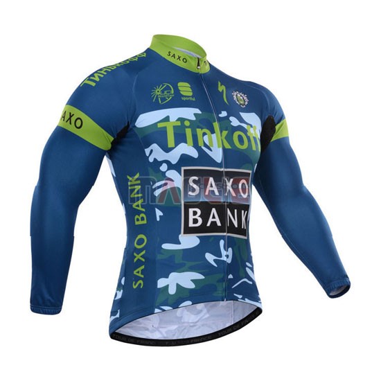 Maglia SaxoBank manica lunga 2015 celeste e blu