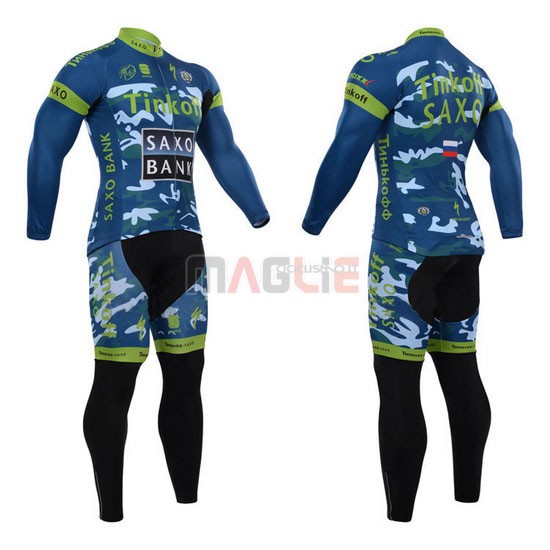 Maglia SaxoBank manica lunga 2015 celeste e blu