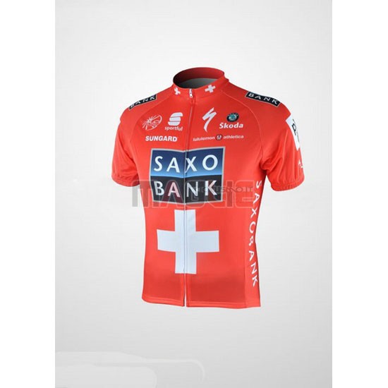 Maglia SaxoBank manica corta 2010 rosso