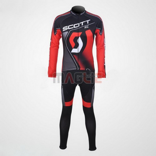 Maglia Scott manica lunga 2012 nero e rosso