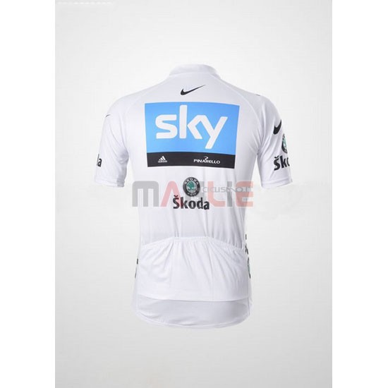 Maglia Sky manica corta 2011 bianco e celeste