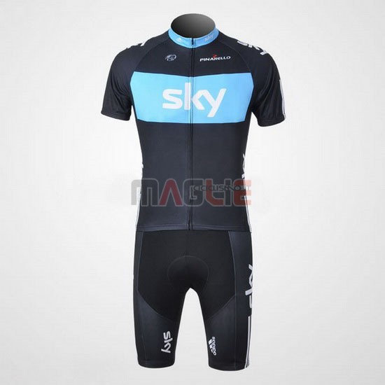 Maglia Sky manica corta 2011 nero e celeste