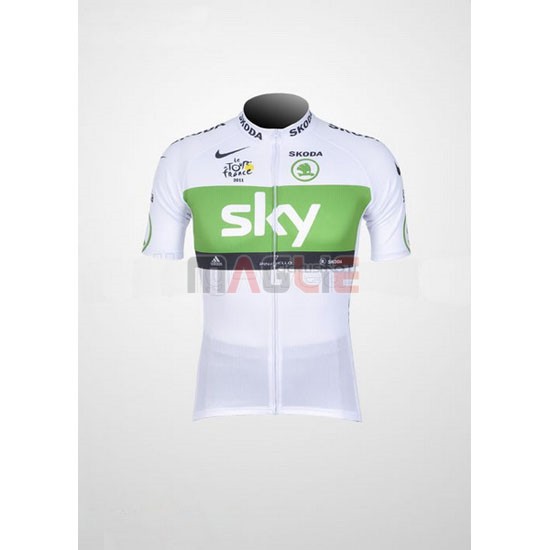 Maglia Sky manica corta 2012 bianco e verde