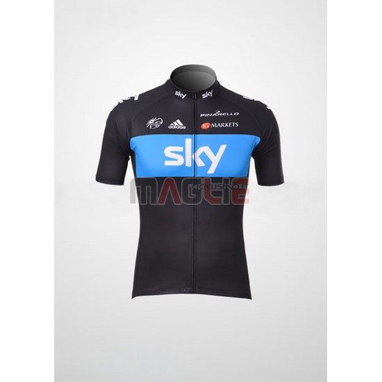 Maglia Sky manica corta 2012 nero e celeste