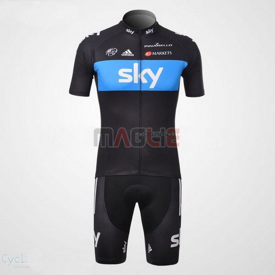 Maglia Sky manica corta 2012 nero e celeste