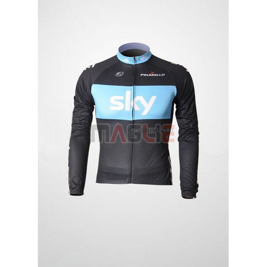 Maglia Sky manica lunga 2011 nero e celeste