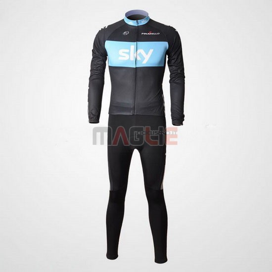 Maglia Sky manica lunga 2011 nero e celeste