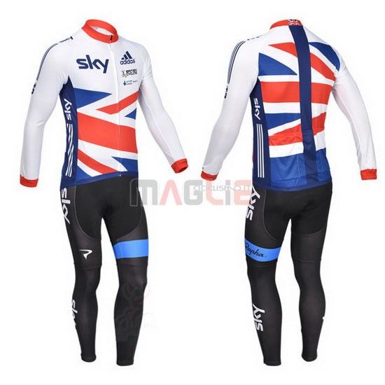 Maglia Sky manica lunga 2013 bianco e nosso