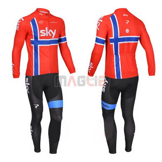 Maglia Sky manica lunga 2013 blu e rosso