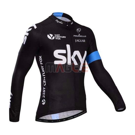 Maglia Sky manica lunga 2014 nero e celeste