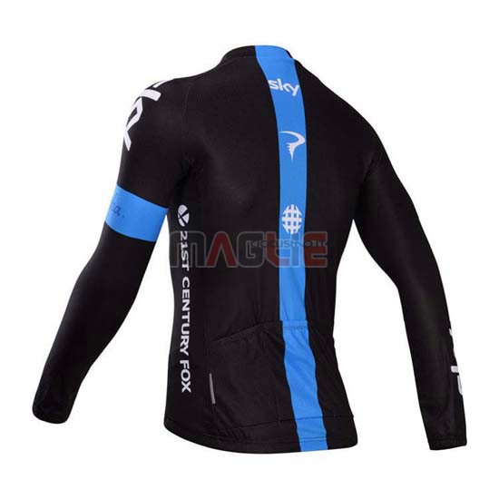 Maglia Sky manica lunga 2014 nero e celeste