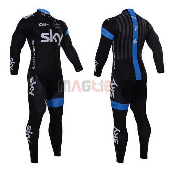 Maglia Sky manica lunga 2015 celeste e nero