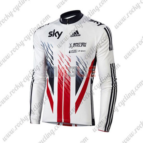 Maglia Sky manica lunga 2016 bianco e rosso