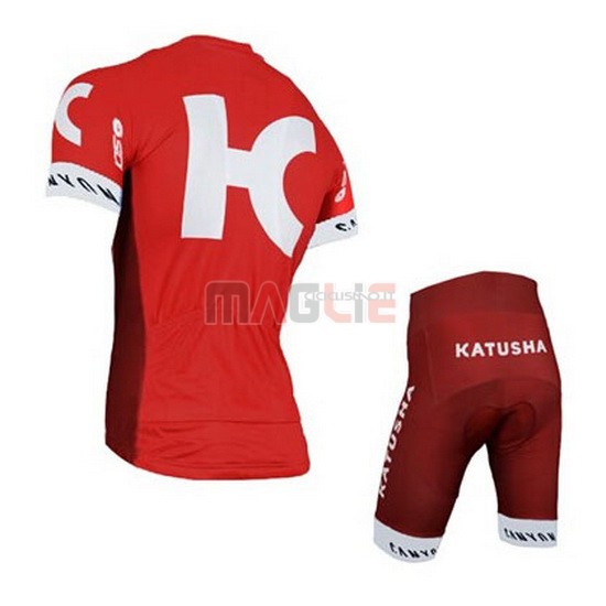 Maglia Katusha manica corta 2016 rosso e bianco