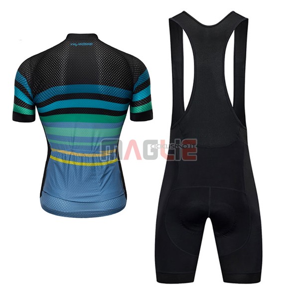 Maglia Ykywbike AA07 ADH07 Manica Corta 2017 Nero e Celeste