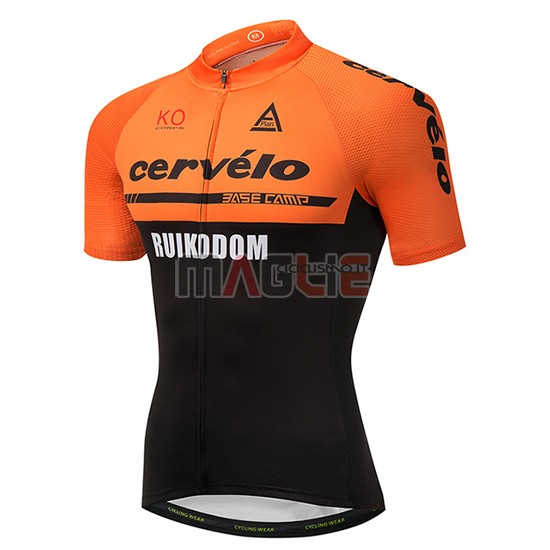 Maglia Cervelo Manica Corta 2018 Arancione e Nero