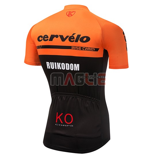 Maglia Cervelo Manica Corta 2018 Arancione e Nero