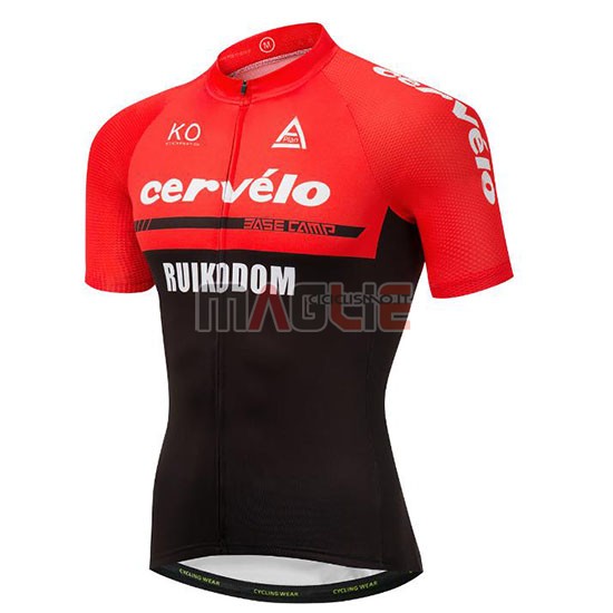 Maglia Cervelo Manica Corta 2018 Rosso e Nero