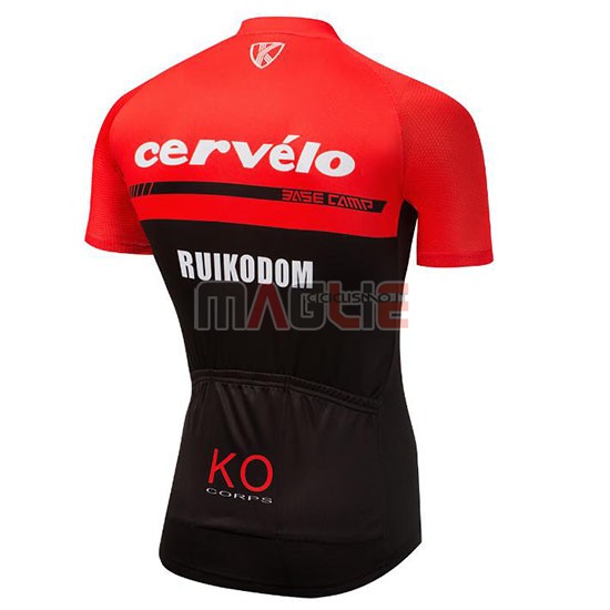 Maglia Cervelo Manica Corta 2018 Rosso e Nero