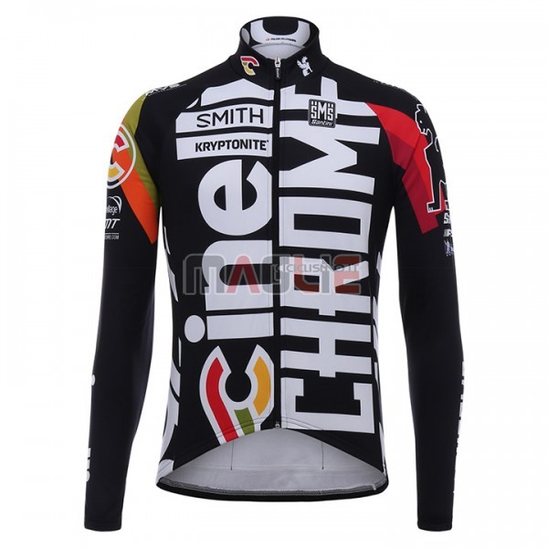 Maglia Cinelli Chrome Manica Lunga 2017 Nero e Bianco - Clicca l'immagine per chiudere