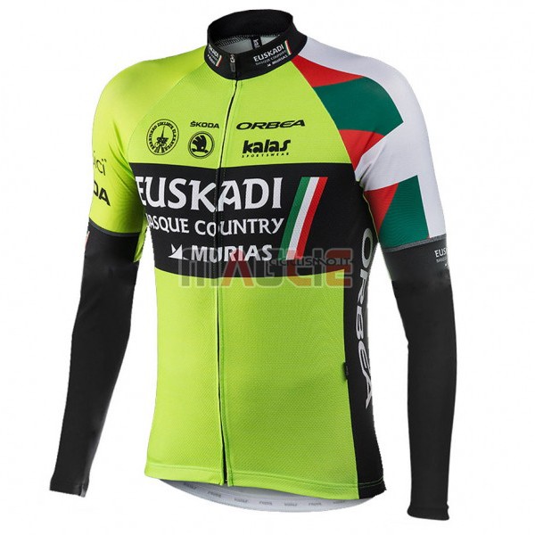 Maglia Euskadi Manica Lunga 2017 Nero e Verde