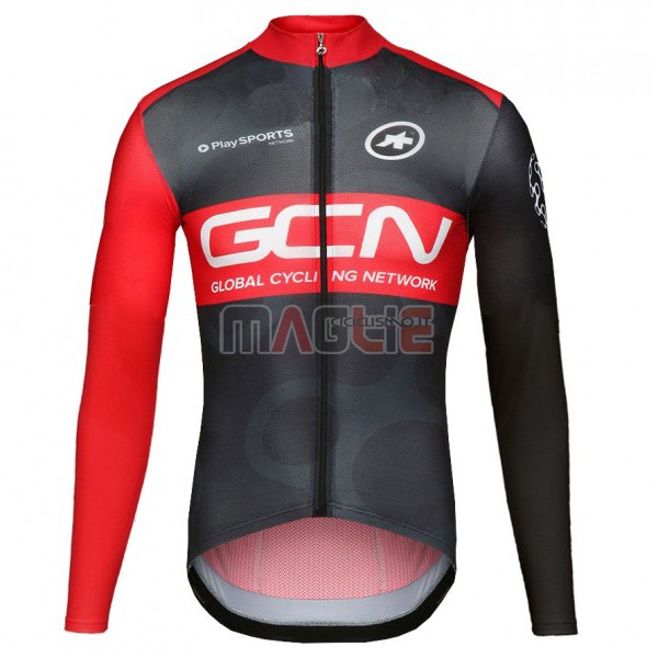 Maglia GCN Manica Lunga 2017 Nero e Rosso