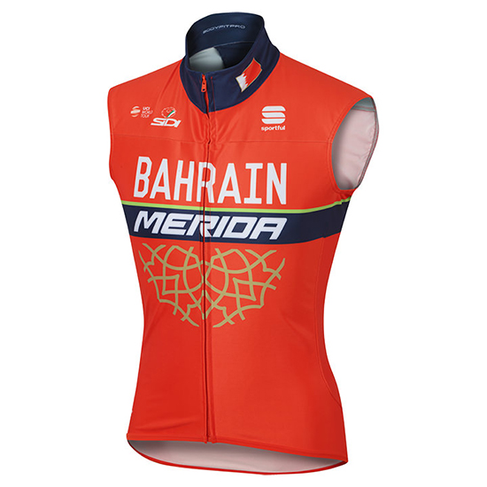 Gilet antivento Bahrain Merida 2017 rosso