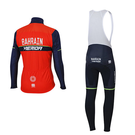 Maglia Bahrain Merida manica lunga 2017 rosso