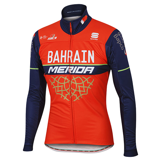 Maglia Bahrain Merida manica lunga 2017 rosso