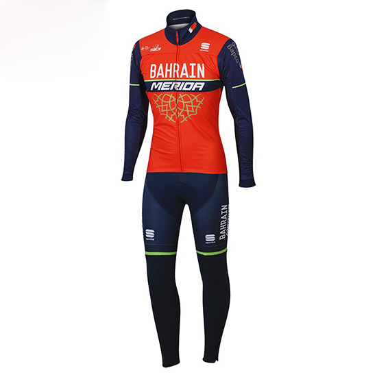 Maglia Bahrain Merida manica lunga 2017 rosso