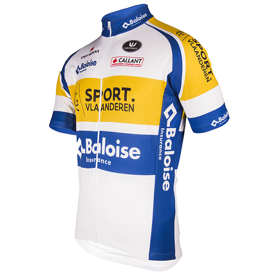 Maglia Sport Vlaanderen Baloise 2016 bianco e giallo