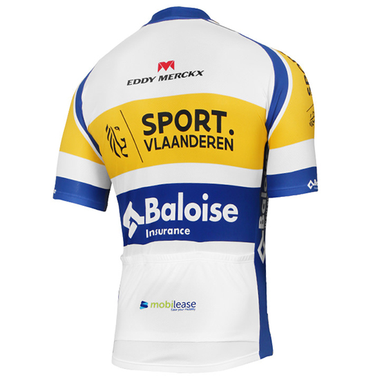 Maglia Sport Vlaanderen Baloise 2016 bianco e giallo