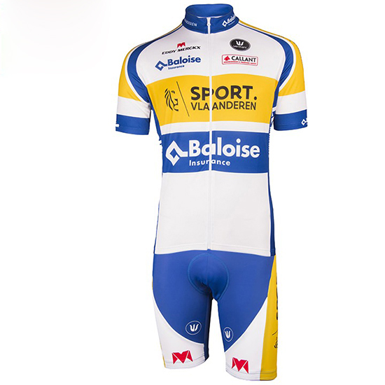 Maglia Sport Vlaanderen Baloise 2016 bianco e giallo