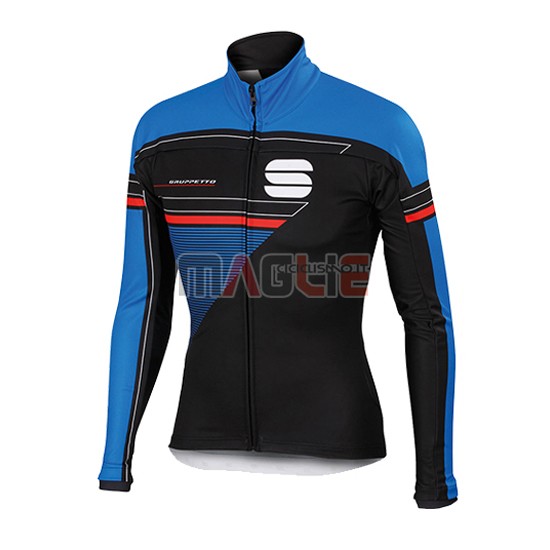 Maglia Sportful manica lunga 2016 nero e blu - Clicca l'immagine per chiudere