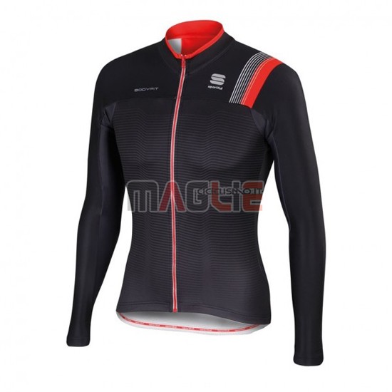 Maglia Sportful manica lunga 2016 nero e rosso - Clicca l'immagine per chiudere