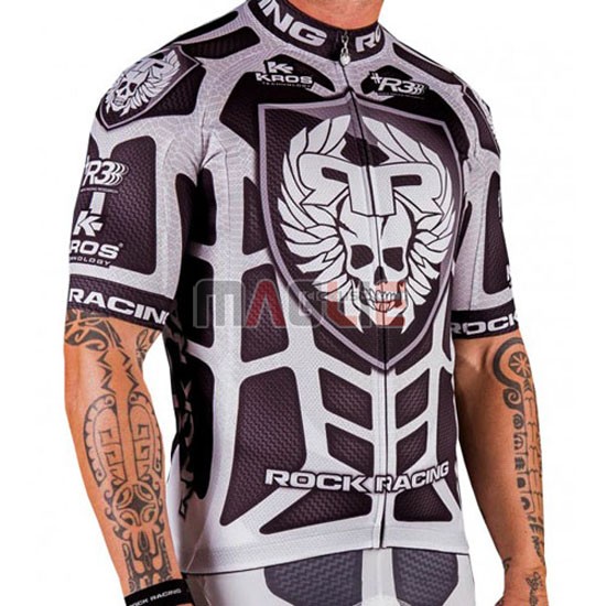 Maglia Rock racing manica corta 2016 argentato e marrone