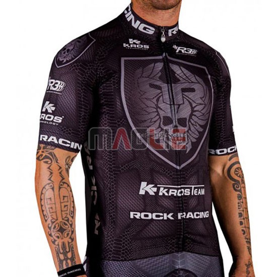 Maglia Rock racing manica corta 2016 bianco e marrone