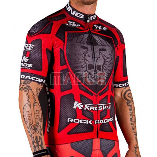 Maglia Rock racing manica corta 2016 rosso e marrone - Clicca l'immagine per chiudere