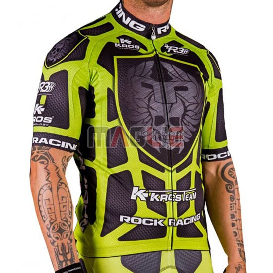 Maglia Rock racing manica corta 2016 verde e marrone