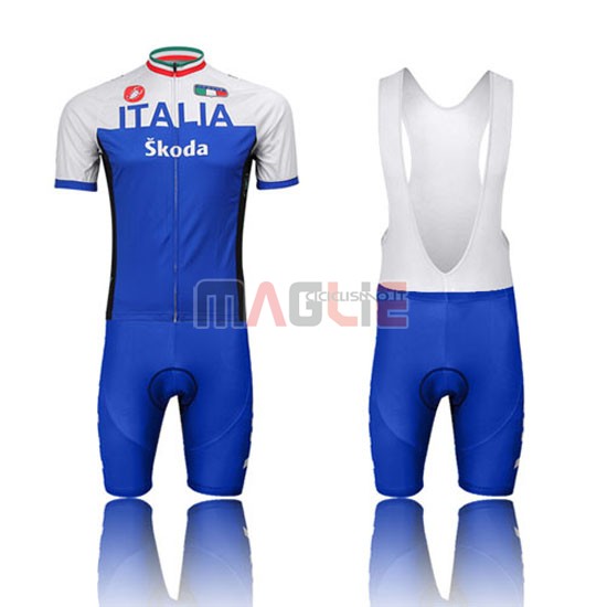 Maglia Italia manica corta 2014 bianco e blu