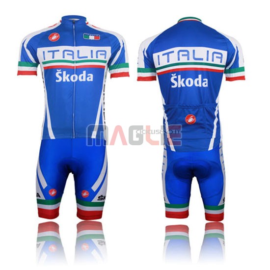 Maglia Italia manica corta 2014 blu e rosso