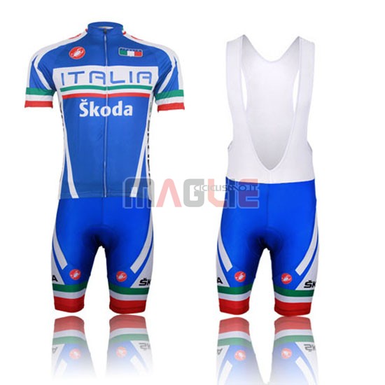 Maglia Italia manica corta 2014 blu e rosso