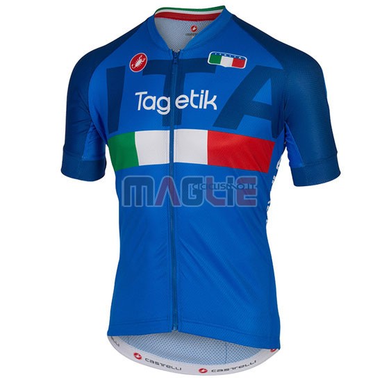 Maglia Italia manica corta 2016 blu e bianco