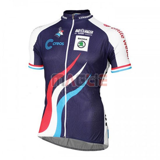 Maglia Lussemburgo manica corta 2016 blu e bianco