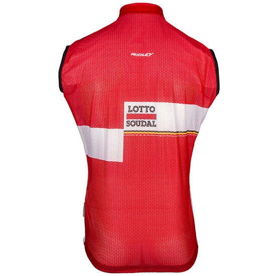 Gilet Antivento Lotto Soudal 2017 rosso e bianco