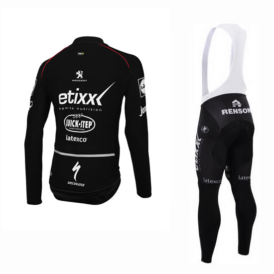 Maglia Ettix Quick Step Manica Lunga 2015 nero e bianco