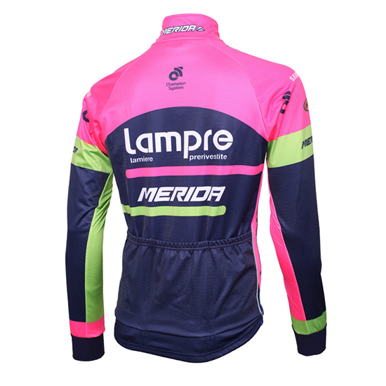 Maglia Lampre Manica Lunga 2016 blu e rosa